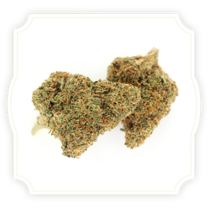 Photo of Blueberry Octane CBD hemp flower on a white background
