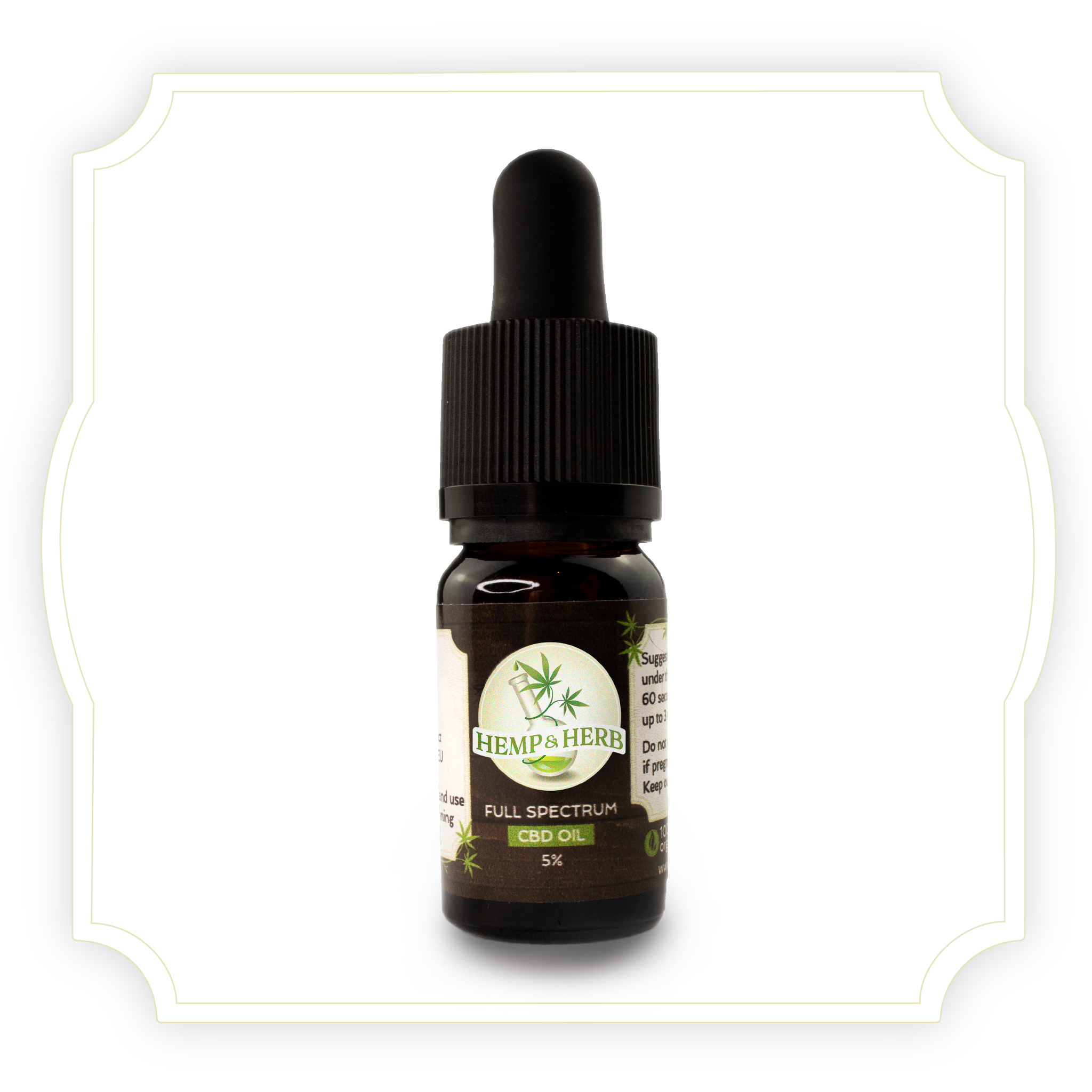 CBD Oil | 5% CBD | Full Spectrum Premium Grade Organic Hemp Oil | 10ml